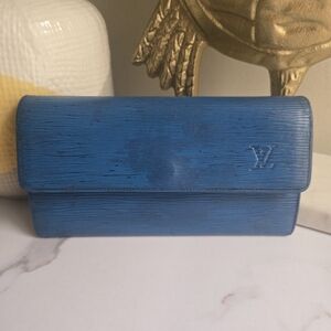 Vintage Louis Vuitton Blue Epi Leather Long Continental Wallet